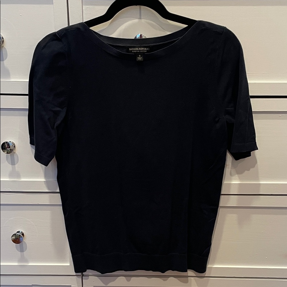 Banana Republic Women's Navy Short Sleeve Top